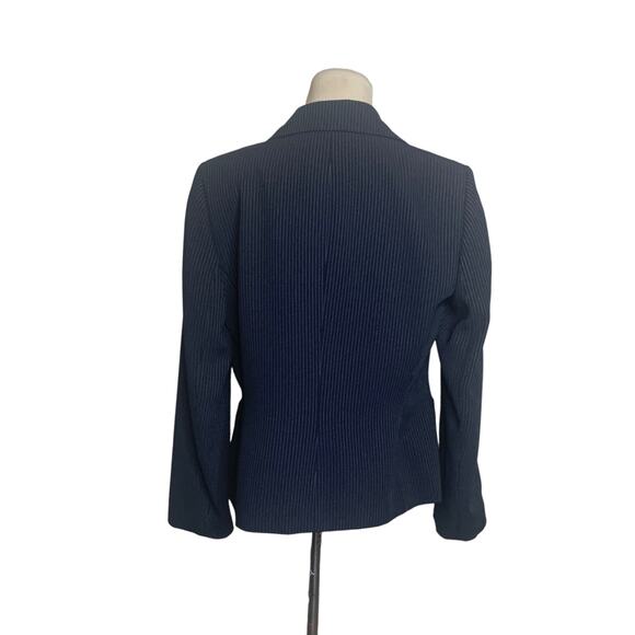 Kasper black striped open front blazer size 10P - Picture 2 of 9